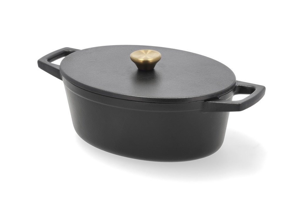 Holm Litinový kastrol oválný 3,8l Black