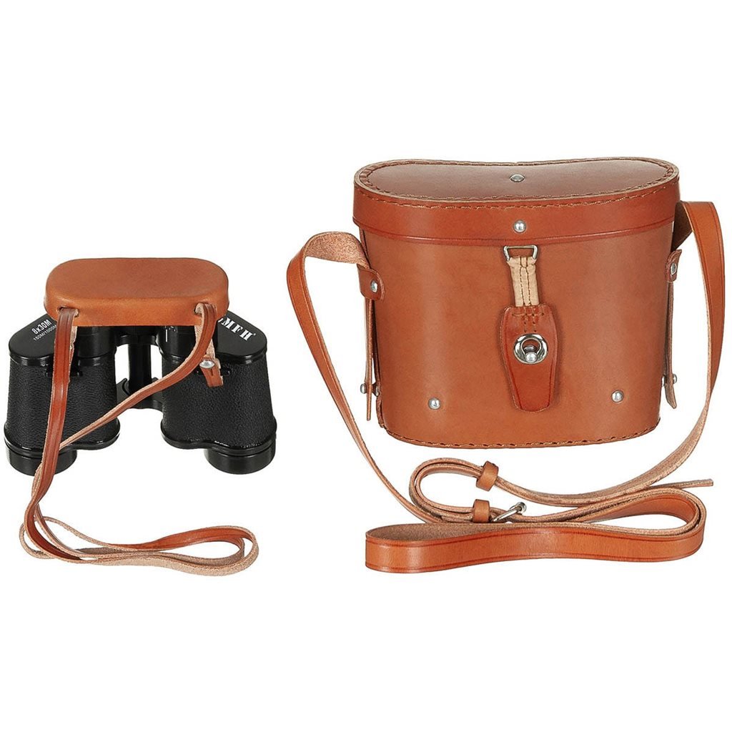 MFH dalekohled 8x30 RETRO s koženým pouzdrem