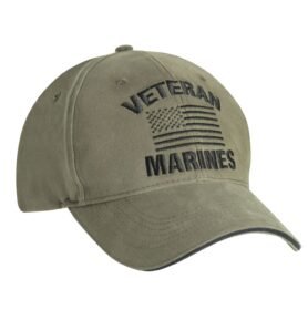 ROTHCO čepice VINTAGE VETERAN MARINES s US vlajkou ZELENÁ