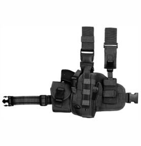 101INC pouzdro pistolové stehenní se zásobníky pravé ČERNÉ