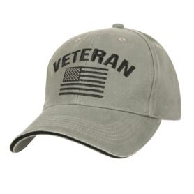 ROTHCO čepice VINTAGE VETERAN s US vlajkou ZELENÁ