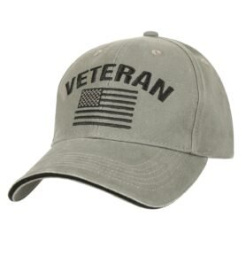 ROTHCO čepice VINTAGE VETERAN s US vlajkou ZELENÁ
