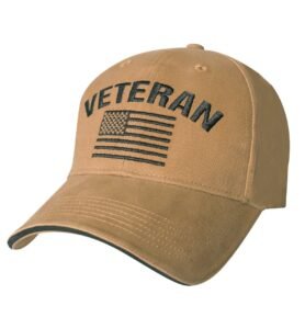ROTHCO čepice VINTAGE VETERAN s US vlajkou COYOTE