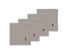 Södahl Vánoční ubrousky 4ks Christmas Hearts Embroider Dark Red