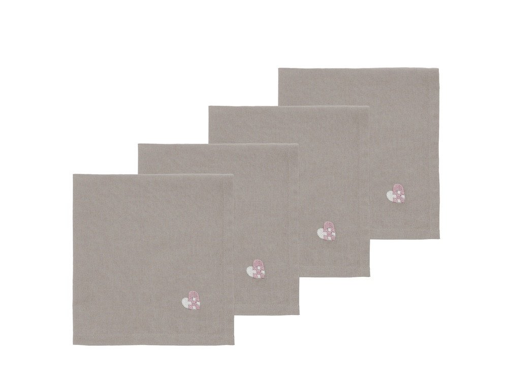 Södahl Vánoční ubrousky 4ks Christmas Hearts Embroider Rose