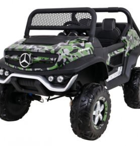 HračkyZaDobréKačky Elektrické autíčko Mercedes Unimog maskáčové