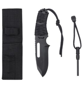 Nůž PARACORD ROTHCO s pevnou čepelí + křesadlo