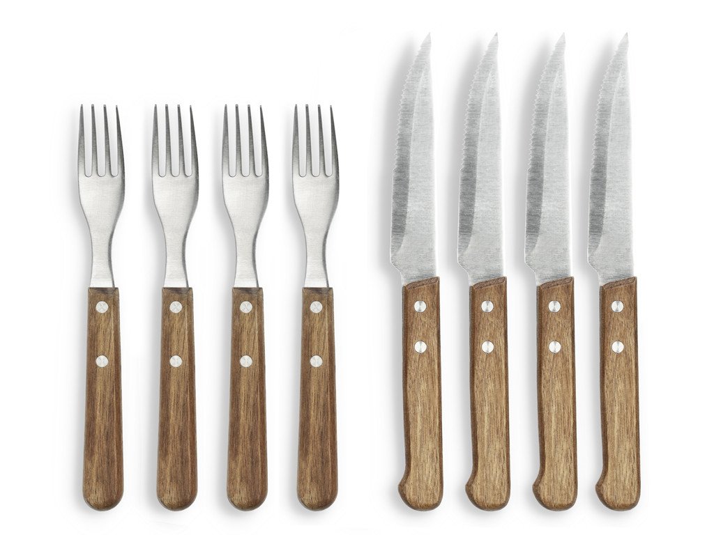 Holm Sada příborů na steaky 8ks Nerez/Akáciové dřevo