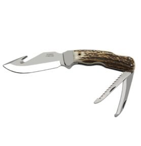 MIKOV nůž lovecký NEREZ s pevnou čepelí střenka PAROH s pilkou