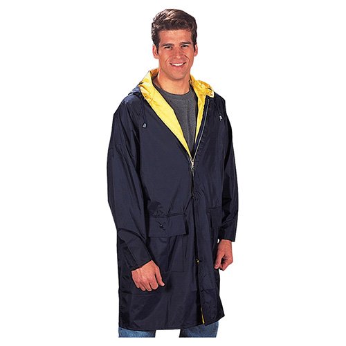 Bunda nepromokavá s kapucí PVC NÁM.MODRÁ/ŽLUTÁ vel. S