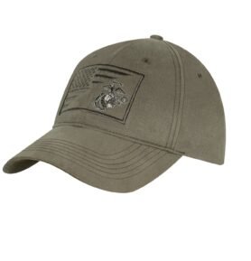 ROTHCO čepice s vyšitým znakem USMC a US vlajky ZELENÁ