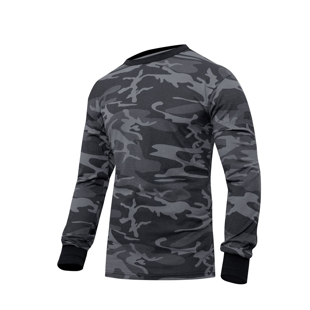 Triko s dlouhým rukávem BLACK CAMO vel. L