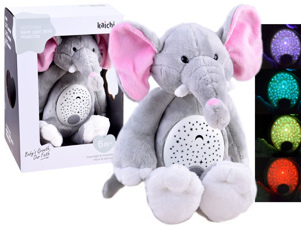 HračkyZaDobréKačky Plyšový slon s projektorem