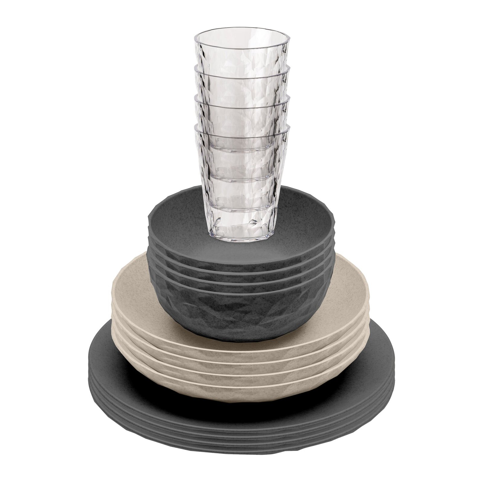 Sada nádobí Koziol CLUB GÖTEBORG - 16 kusů Barva: Šedá