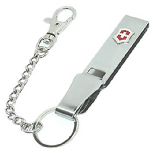 VICTORINOX závěska na opasek s krátkým řetízkem STŘÍBRNÁ