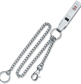 VICTORINOX závěska na opasek s dlouhým řetízkem STŘÍBRNÁ