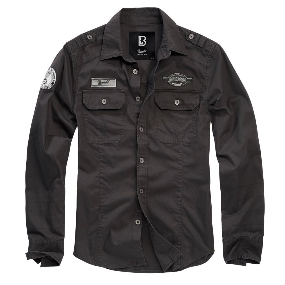 Košile LUIS VINTAGE dlouhý rukáv ČERNÁ vel. M