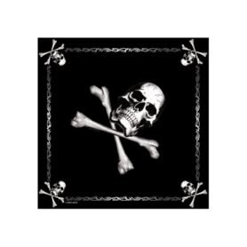 ROTHCO šátek 55 x 55 cm JOLLY ROGER ČERNÝ