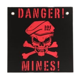101INC cedule plastová DANGER! MINES! ČERNO/ČERVENÁ