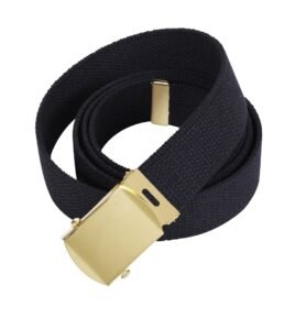 ROTHCO opasek se ZLATOU sponou 135 cm ČERNÝ
