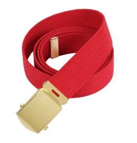 ROTHCO opasek se ZLATOU sponou 135 cm ČERVENÝ