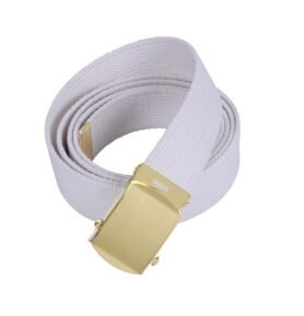 ROTHCO opasek se ZLATOU sponou 135 cm BÍLÝ