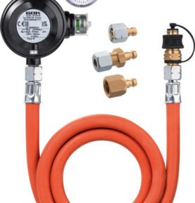 Sada plynového regulátoru GOK typu EN 61 s hadicí pro připojení spotřebičů