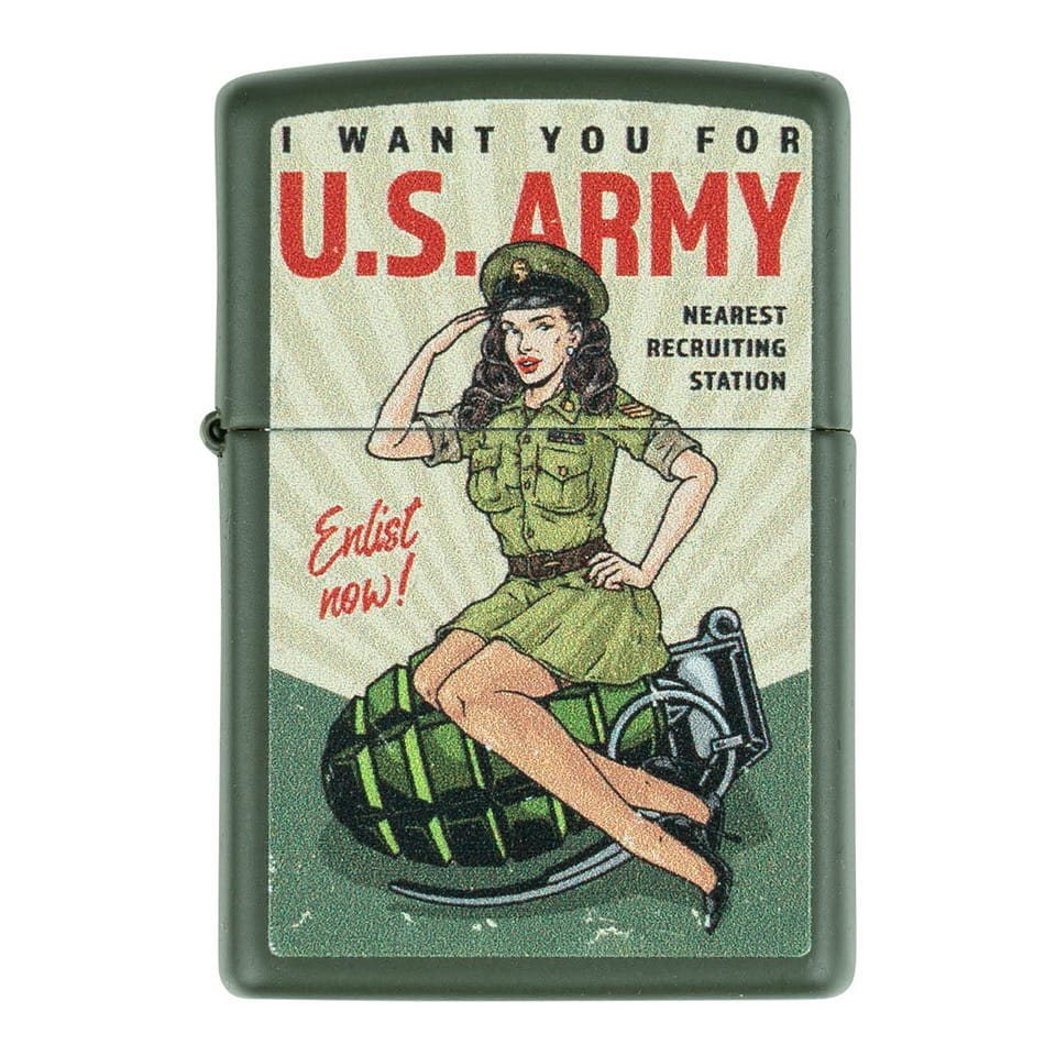 Zapalovač ZIPPO U.S. ARMY Enlist Pin Up benzínový