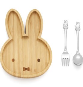 Zilverstad Dětská sada příborů s bambusovým táckem Miffy