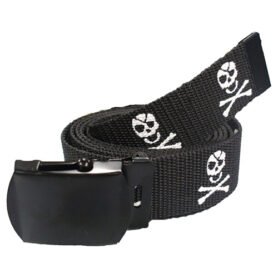 ROTHCO opasek JOLLY ROGER lebky ČERNÝ