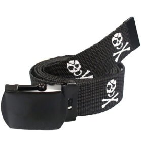 ROTHCO opasek JOLLY ROGER lebky ČERNÝ