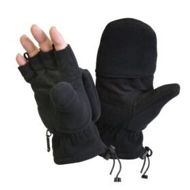 Rukavice SNIPER bez prstů/palcové FLEECE ČERNÉ vel. XXL