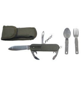 MFH nůž kapesní s příborem a pouzdrem ZELENÝ
