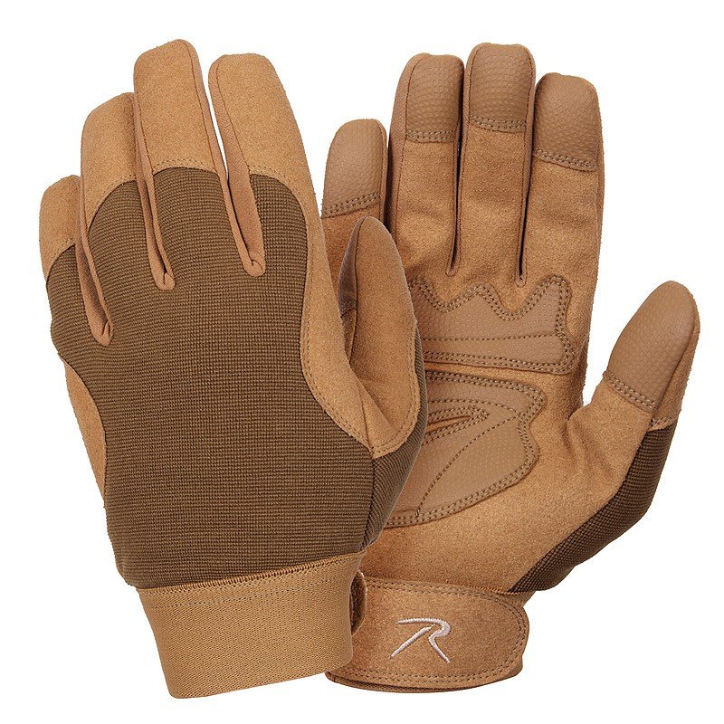 Rukavice MILITARY MECHANICS COYOTE BROWN vel. S