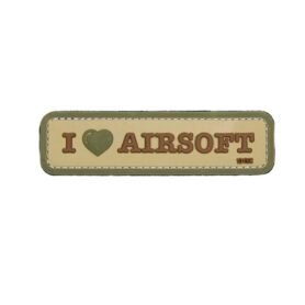 101INC nášivka 3D plastová I LOVE AIRSOFT velcro COYOTE
