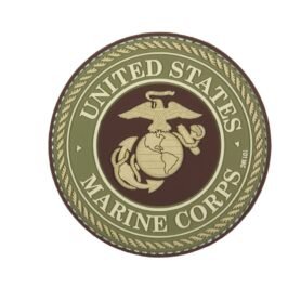 101INC nášivka 3D plastová UNITED STATES MARINE CORPS COYOTE