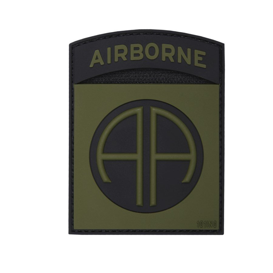 101INC nášivka 3D plastová AIRBORNE 82nd ZELENÁ