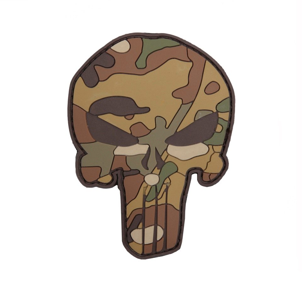 101INC nášivka PUNISHER velcro 3D plastová MULTICAMO