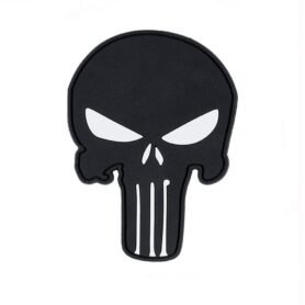 101INC nášivka PUNISHER velcro plastová ČERNÁ