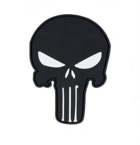 101INC nášivka PUNISHER velcro plastová ČERNÁ