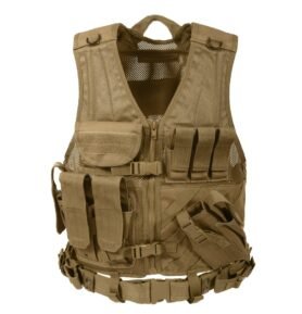 ROTHCO vesta taktická CROSS DRAW MOLLE COYOTE BROWN nadměrná velikost