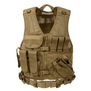 ROTHCO vesta taktická CROSS DRAW MOLLE COYOTE BROWN nadměrná velikost