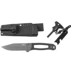 FOX Outdoor nůž s pevnou čepelí SCORPION G10 včetně pouzdra a křesadla