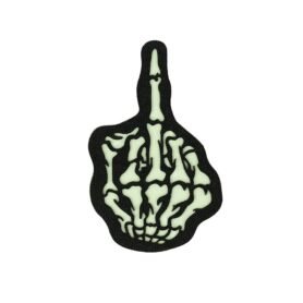 101INC nášivka SKULL FINGER velcro GLOW IN THE DARK