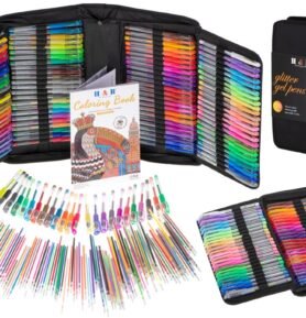 Barevná gelová péra v pouzdru 120 ks + náplně