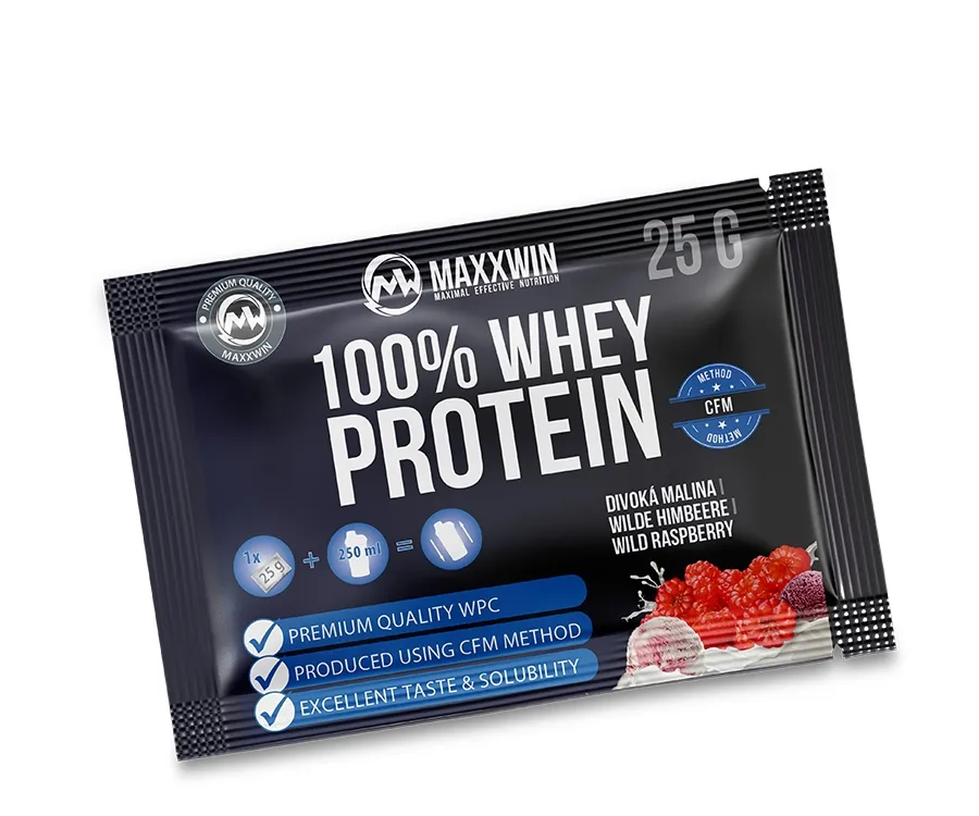 MAXXWIN PROTEIN 100% WHEY 80 divoká malina 25 g