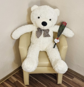Velký plyšový medvěd Classico 140 cm bílý + DÁREK