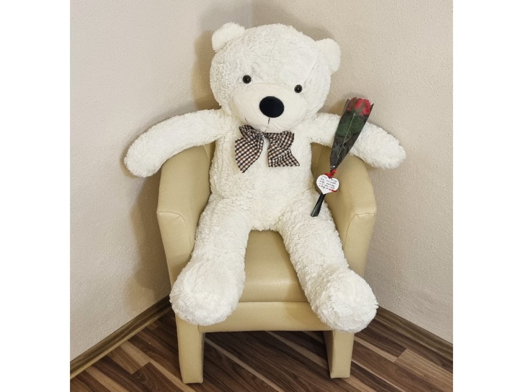 Velký plyšový medvěd Classico 140 cm bílý + DÁREK