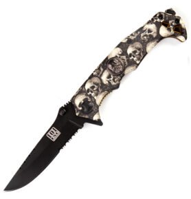 101INC nůž LEBKY s klipem černá čepel zubaté ostří