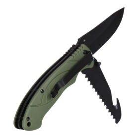 FOSCO nůž zavírací BUSHCRAFT multifunkční ZELENÝ